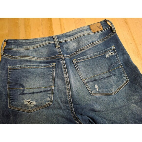 American Eagle Hi-Rise Jegging Women’s 10R Super Stretch Distressed Denim Jeans - Picture 8 of 9